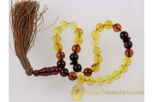 Islamic 33 Prayer Beads round 9mm Genuine BALTIC AMBER