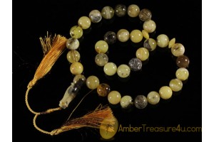 Islamic 33 Prayer Beads round 14mm Genuine BALTIC AMBER m22