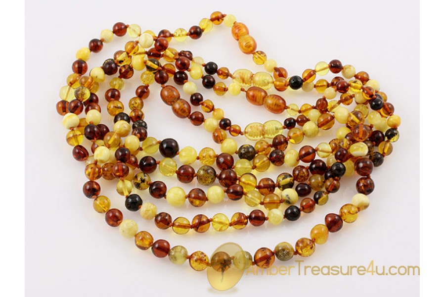 Lot of 5 Baby Teething Baroque Necklaces BALTIC AMBER 13