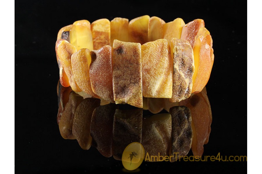 Raw Pieces Genuine BALTIC AMBER Stretch Bracelet b19