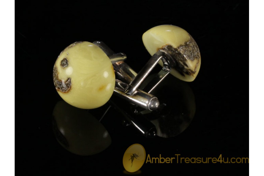 Unique Pieces BALTIC AMBER Silver Cufflinks 1
