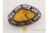 ANTIQUE Butterscotch Artisan BALTIC AMBER Huge Brooch abo6