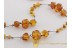 ANTIQUE Faceted Beads BALTIC AMBER Long Necklace an2