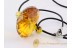 Faceted Honey Bead Genuine BALTIC AMBER Pendant - Leather 19